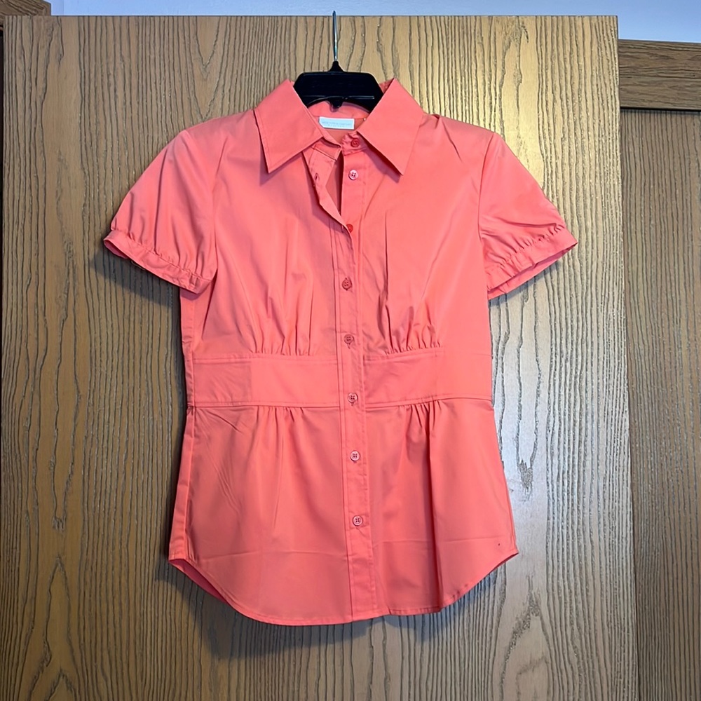 New York & Company Short Sleeved Button Down Blouse